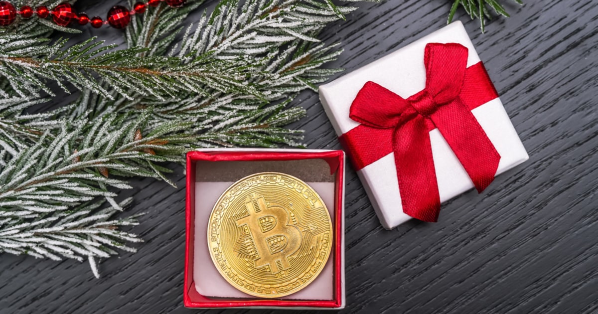 Bitcoin in a gift box