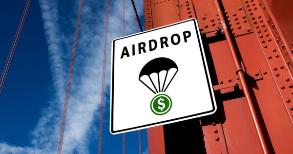 Concept of an airdrop, free cryptocurrency giveaway