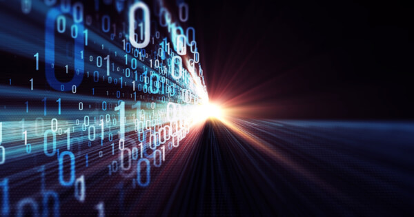 Flare Network concept with cryptography and binary codes illustrated